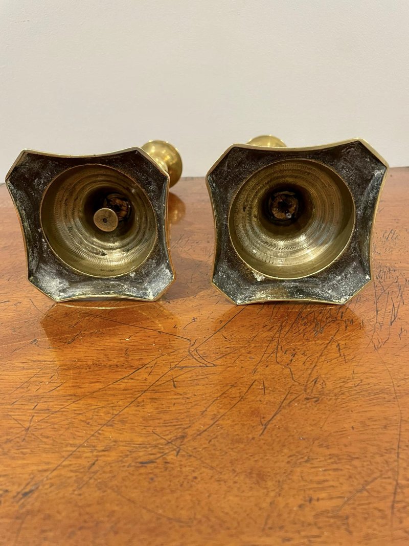 Pair of Antique Victorian Brass Candlesticks - Image 5